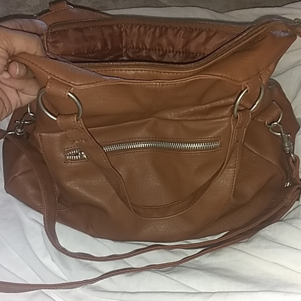 Mossimo supply co brown leather tote